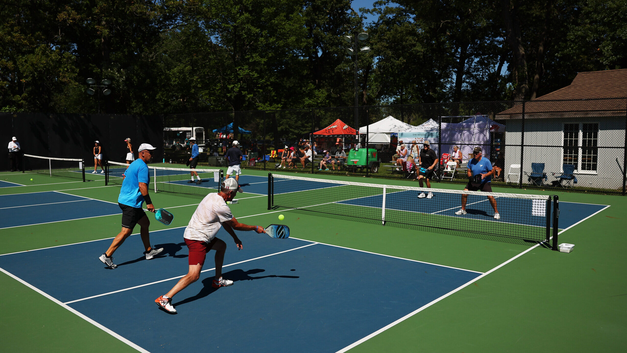 People playing pickleball